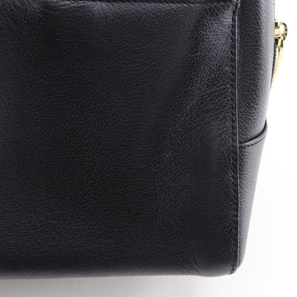 BURBERRY Shibo leather Handbag Nova Check black leather Women Used