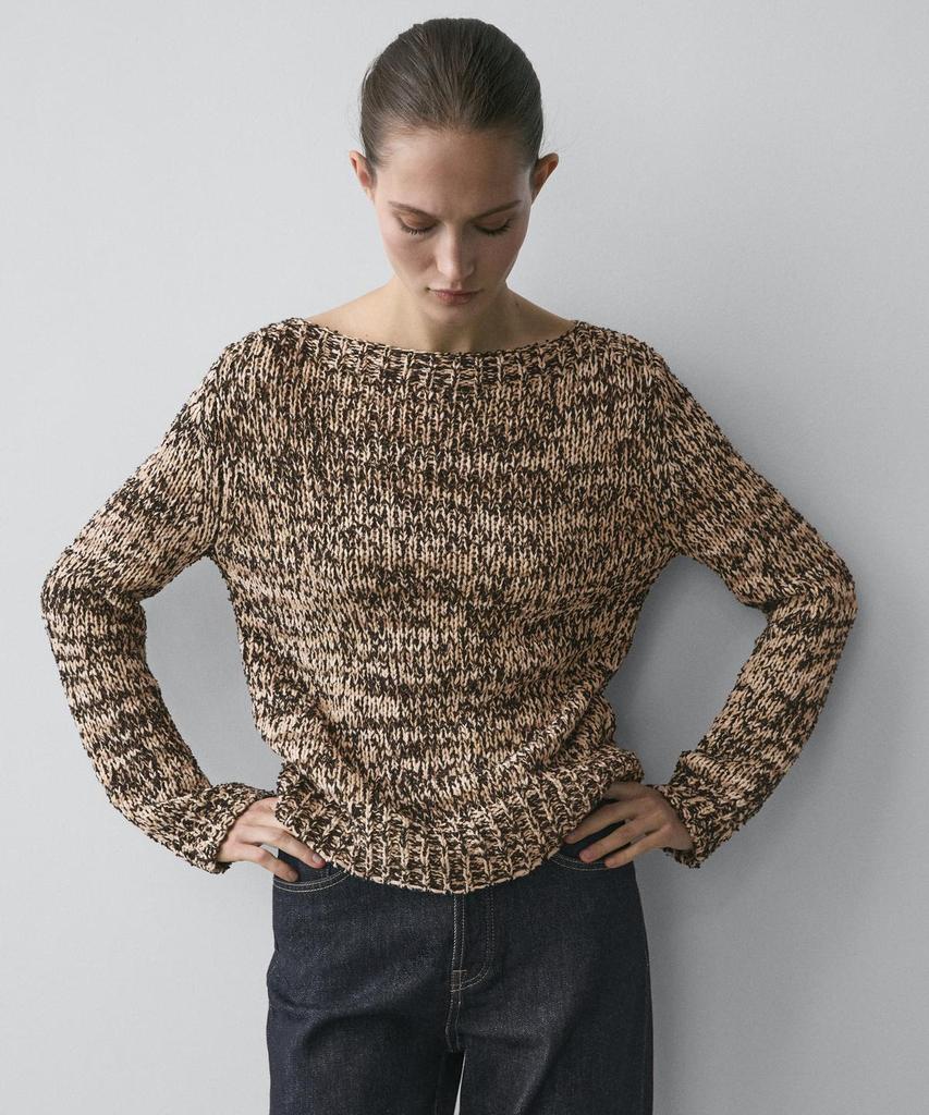Masimodutti Cotton Blend Moulin Knit Sweater