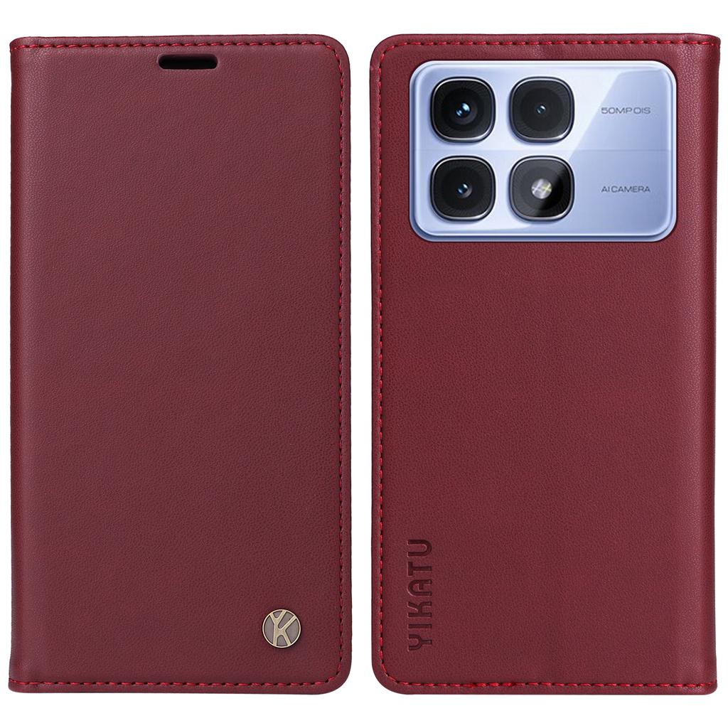 YIKATU YK-001 For Xiaomi Redmi K70 Ultra Case Stand Leather Phone Cover Strong Magnetic Closure