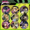 JOJO's Bizarre Adventure Double Flash Badge: HD Print, 75mm/58mm Diameter, Anime Button Pin