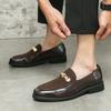 Fashion Luxury Designer Fashion Metal Decoration Suede Driving Shoes Men  Casual Loafers Business Formal Dress Footwear Zapatos Hombre