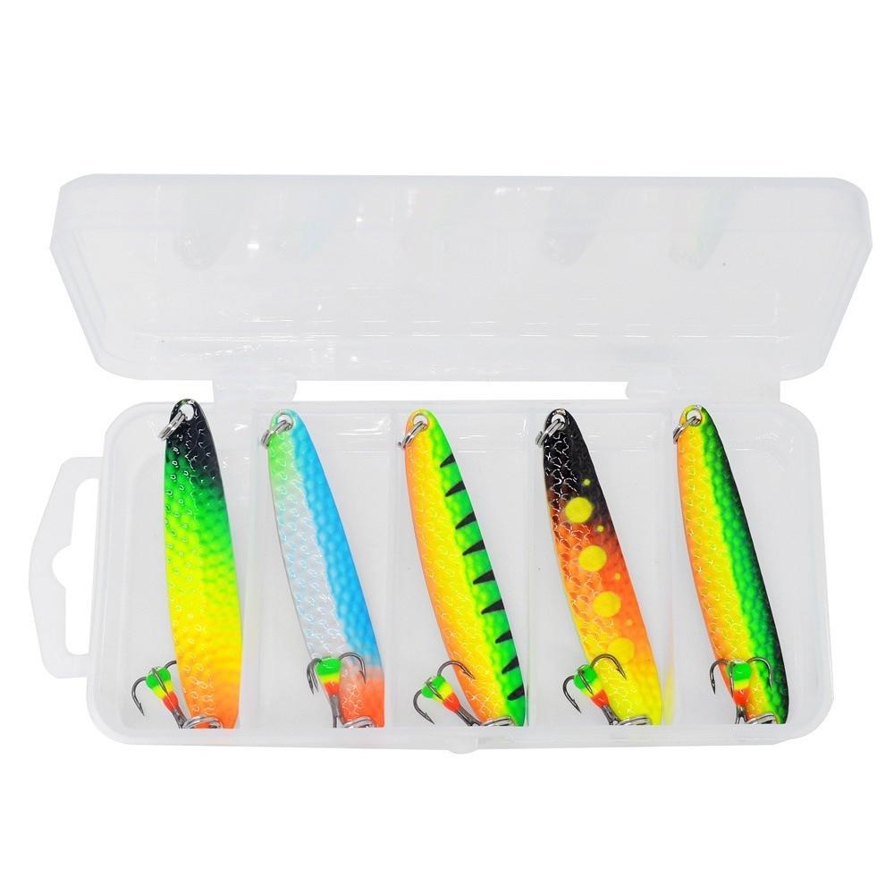 1/5pcs 10g Weight Ice Fishing Lure Metal Material Hard Bait Micro Object Bait Spoon Shape Micro Size Fishing Gear Lures