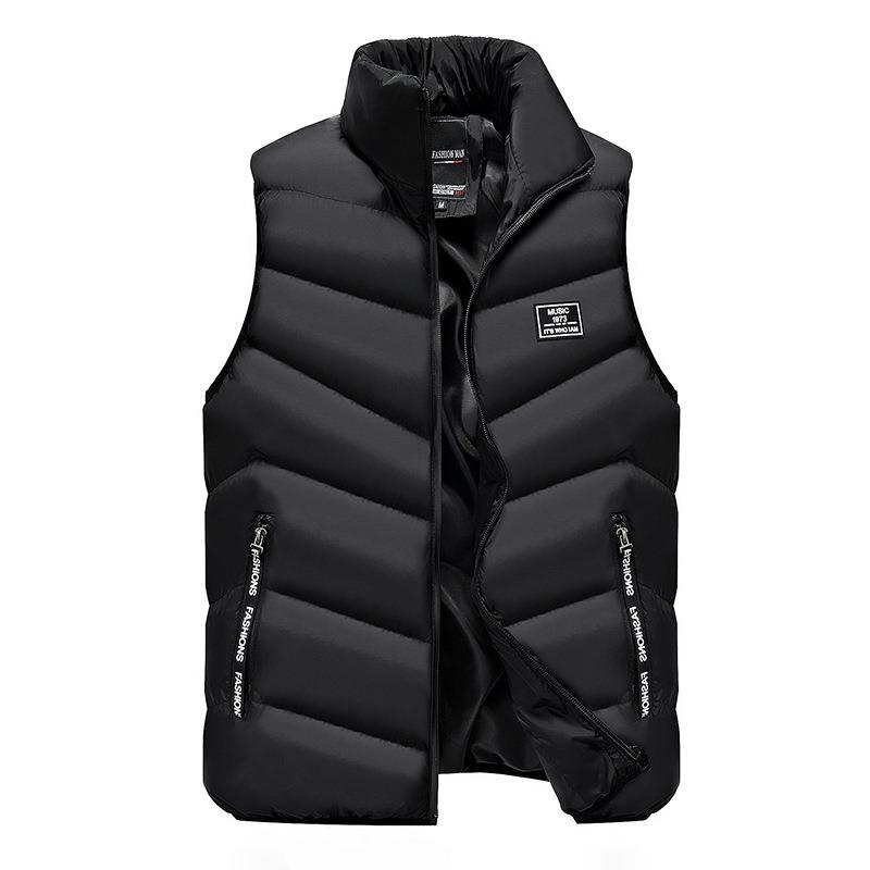 Gilet imbottito spesso senza maniche da uomo, giacca invernale casual