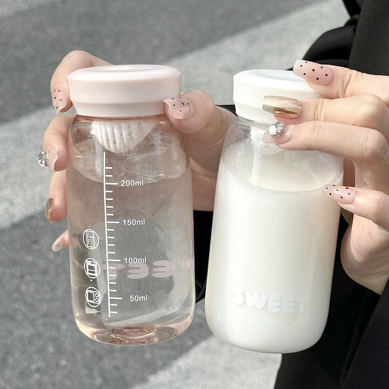 300ML Mini Liten Kapacitet Vattenflaska Bärbar Fickmugg Med Te-sil Återanvändbar Plast Dricksmugg Drop Värmetålig