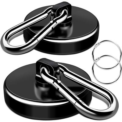 Magneter med Krokar, Kraftiga Magneter med Epoxibeläggning för Kryssning, Magnetiska Krokar med Vridbar Karbinhake, Kraftig Neodymmagnet för Upphängning