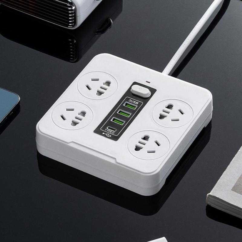 Universal Power Strip Socket Eu Us Au Plug With Usb Type-C Pd Surge Protector Power Cord Extension Sockets