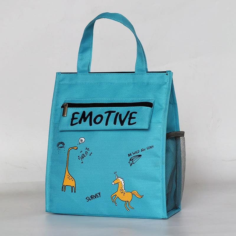 Lunch Box Handbag Student Cartoon Lunch  Bag with Large Capacity Thickened Insulation Cute Children's Hand-held Bento Lunch Bag Student Tutoring Bag