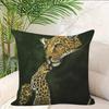 2D Flat- # Luxury Leopard Print Throw Pillow Cover Wild Animal Decorative Cushion Case For Sofa Bedroom Living Room