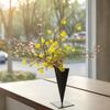Triangular Iron Vase Tapered Geometric Metal Pitch Home Decor