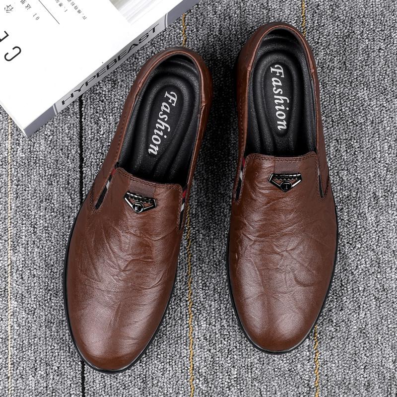 

Мужская повседневная обувь из натуральной кожи, роскошный бренд 2024 года, мужские мокасины, дышащие черные туфли для вождения без застежек, большие размеры 37-46 46 коричневый
