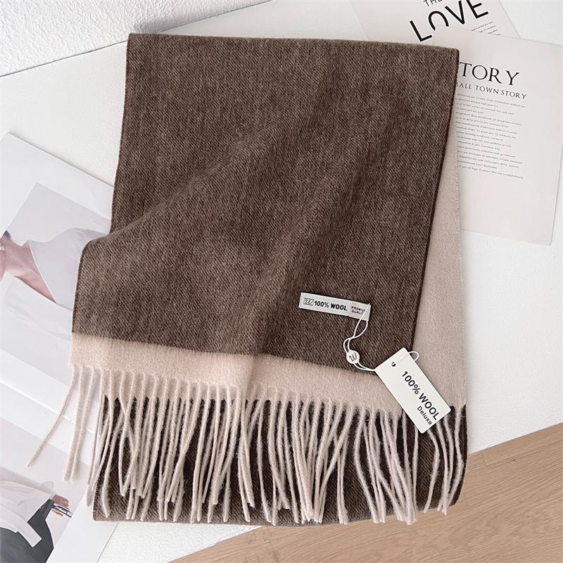 

Luxury Winter Wool Scarf Women Solid Pure Cashmere Handkerchief Warm Pashmina Female Shawl Plaid Wrap Soft Bufanda