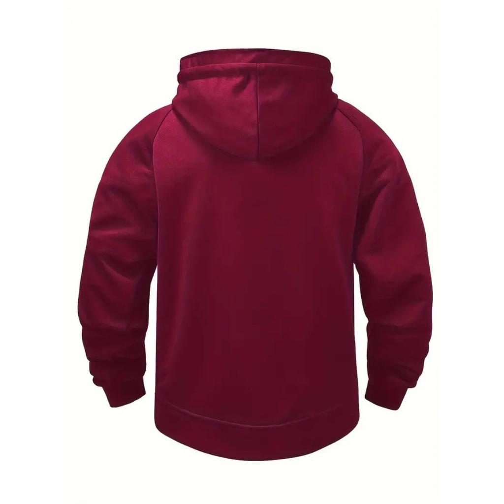 Herren Kapuzenpullover mit fester Farbe für Frühling und Herbst, Sport- und Arbeitskleidung für Jugendliche, Trendige Marken-Kapuzenjacke
