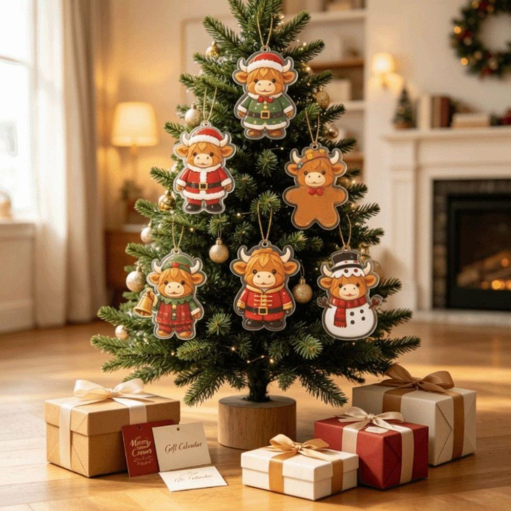 Cute Design Highland Cow Advent Calendar Ornaments Christmas Decorations Gift Advent Calendar Xmas
