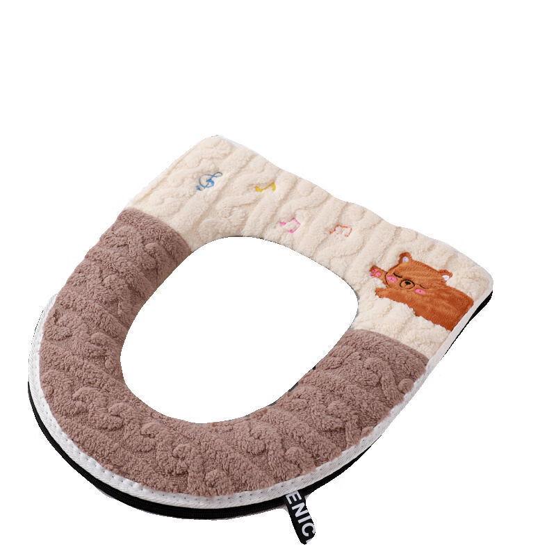 Cartoon Plush Thickened Toilet Seat Cover