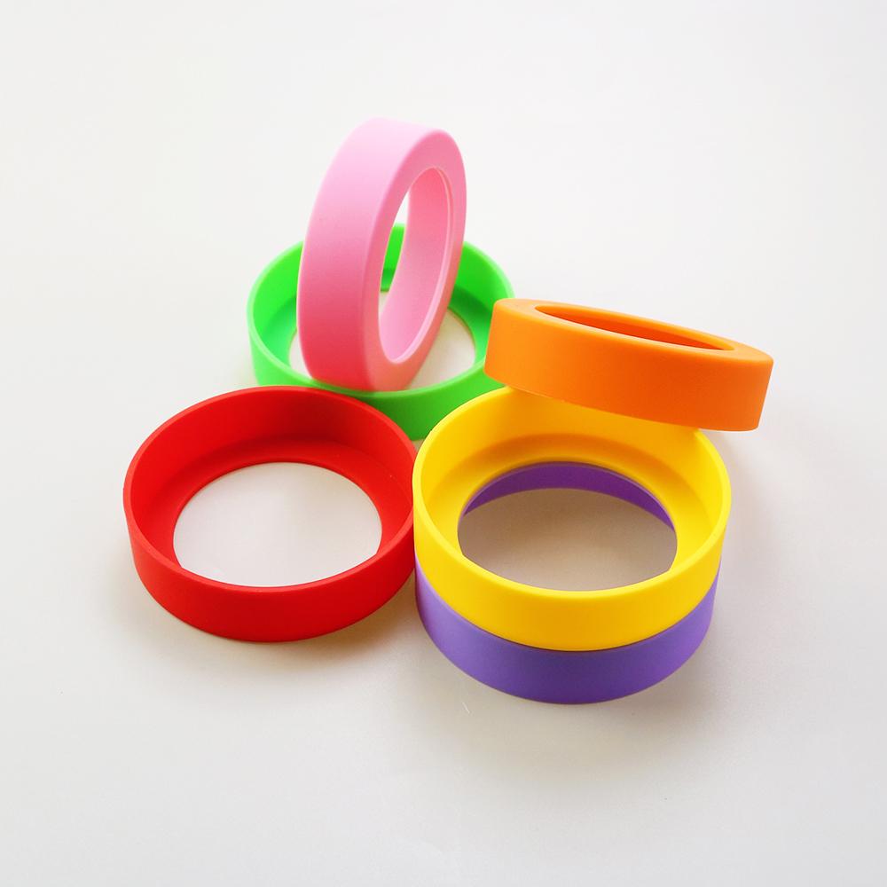 28 Colors 7.0CM Silicone Cup Bottom Cover Coaster Sleeve Water Cup Cover Sheath 70MM Wear-resistant Cup Bottom Cover