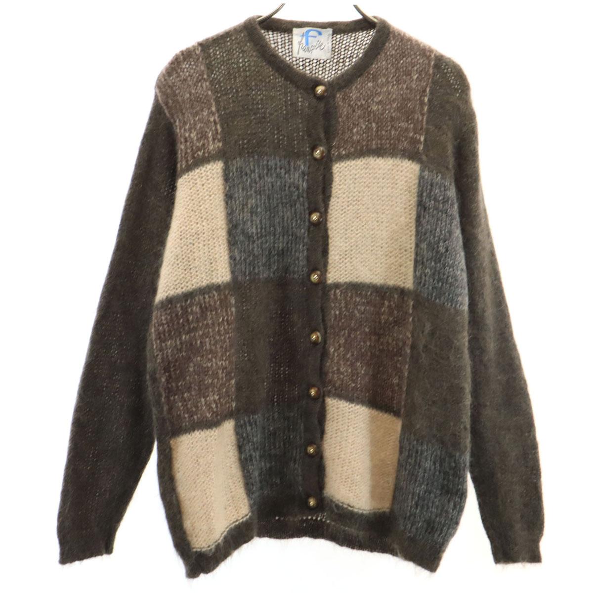 

80s Made in Italy Vintage Long sleeve knit cardigan Brown Women Used