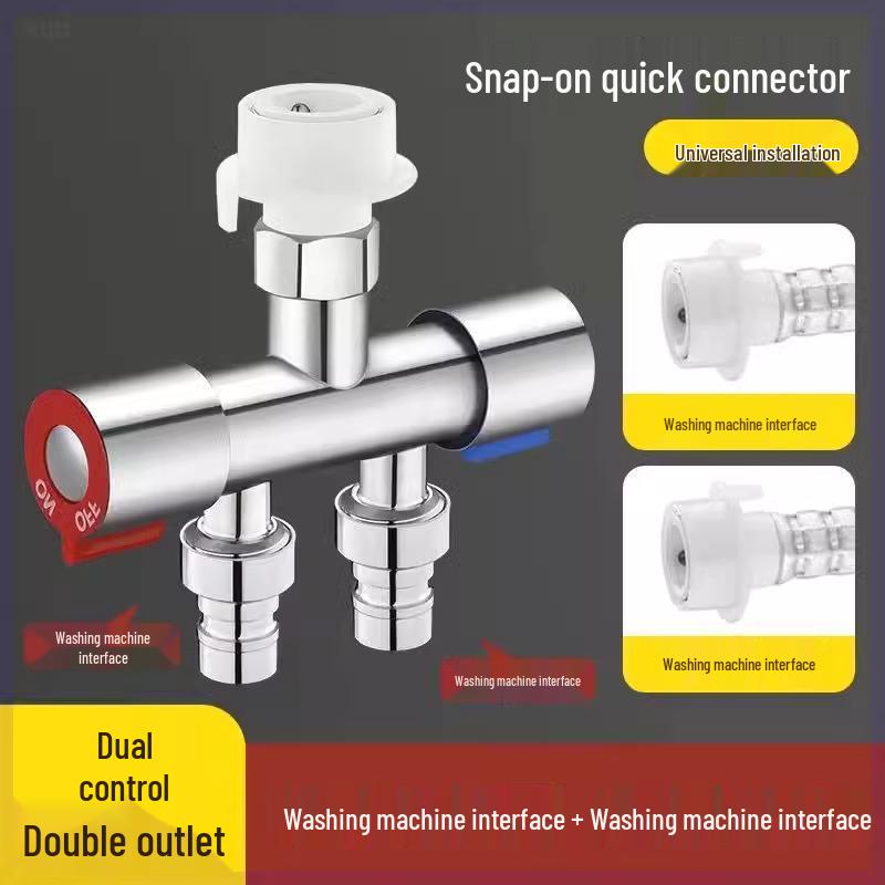 Dual-Outlet Washing Machine Faucet Diverter Valve for Easy Water Distribution