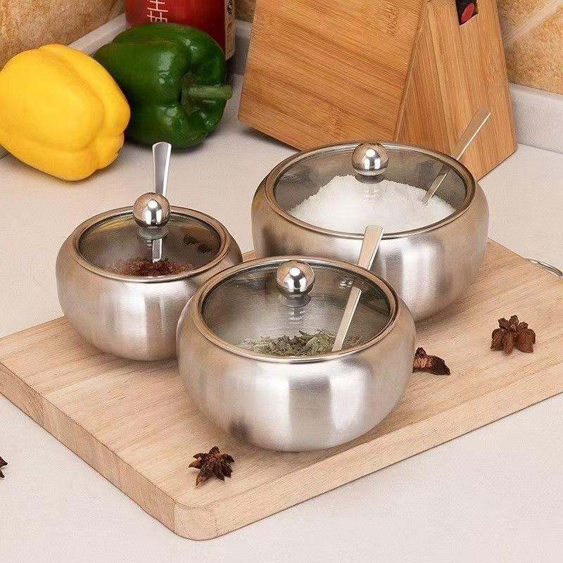 Modern Stainless Steel Hexagon Salt And Pepper Shaker Set For Kitchen Storage And Gift Use
