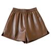 Women's PU Leather Shorts, 2024 Autumn/Winter, Plus Size, High Waist, Loose Wide Leg, Slimming Boot Pants.