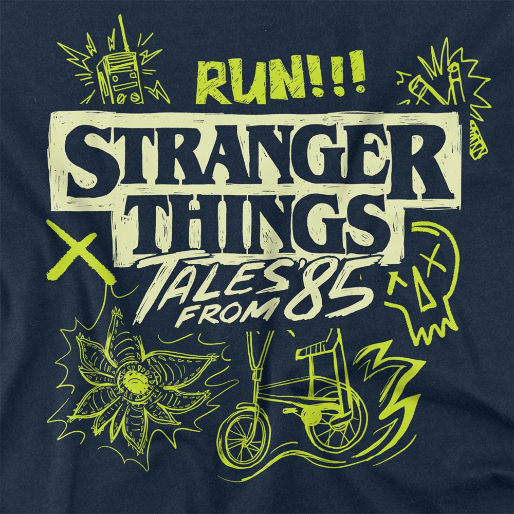 Stranger Things: Tales from Â´85 Unisex Adult Graffiti Glow Long-Sleeved T-Shirt