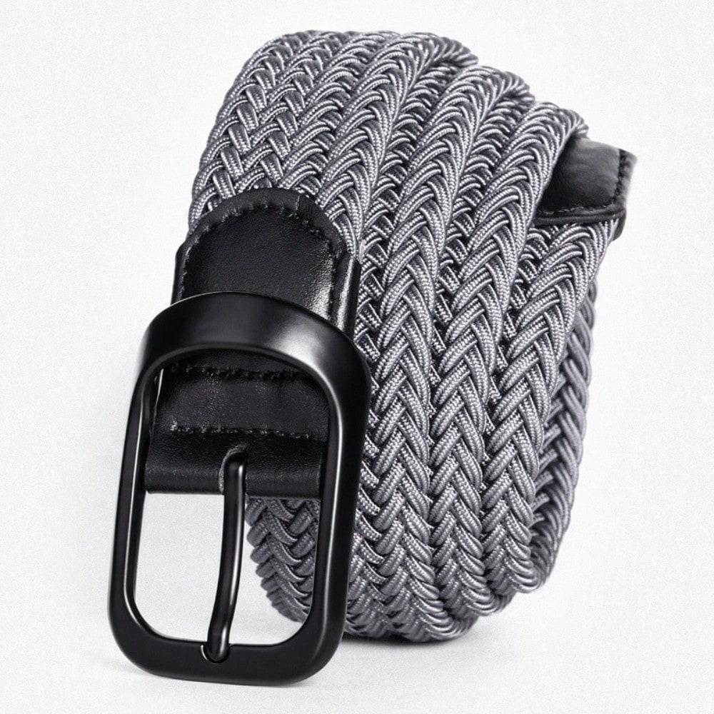 Men's Elastic Woven Belt, Non-porous Elastic Belt, Casual Buckle Belt