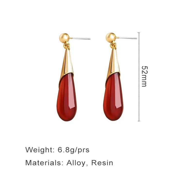 Red Water Drop Metal Post Earrings For Women Fashion Zircon Vintage Designer Styles Gifts Party Wholesale Accessories 2022259