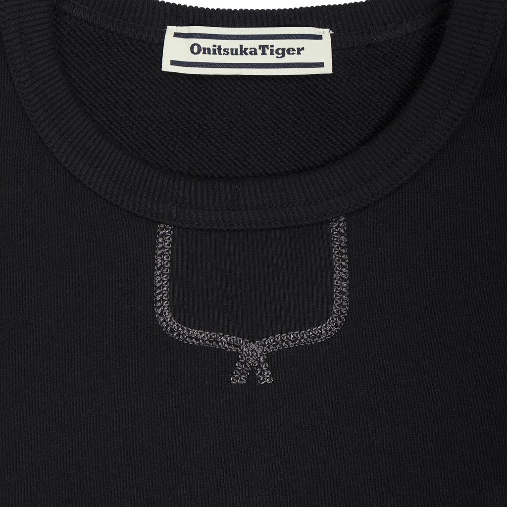Onitsuka Tiger Logo Sweat Top Simple Design Fashion Versatile Hoodie Unisex tops Black 2183B601-001-1