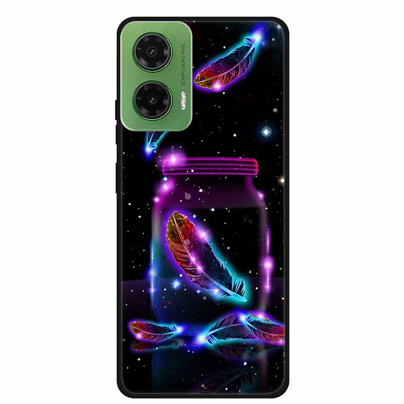 Silicone Painted Cover For Motorola Moto G35 G55 Case Luxury Animal TPU Silicone Soft Back Cover For G55 5G Black Bumper MotoG35