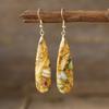 Bohemian emperor stone long water drop pendant earrings popular natural stone jewelry in Europe and America