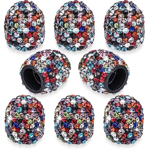 4PCS Bling Crystal Diamond Tire Stem Valve Caps, Dustproof Car Wheel Tire Valve Caps Universal Tire Valve Stem Covers for Cars, SUV, Trucks, Bikes, 4 pcs чёрный
