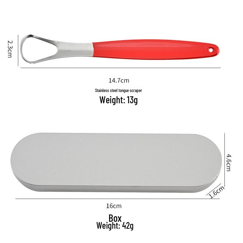 Stainless Steel Tongue Scraper - Removes Coating and Dirt for Adult Oral Hygiene