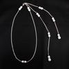 Beach Vacation Style Sexy Necklace with Diamond Body Chain Pearl Pendant Tassel Back Chain Dress Accessories