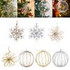 Christmas Tree Hanging Snowflake Pendant Iron Decor Elegant Ornament for Party Holiday Seasonal Decoration