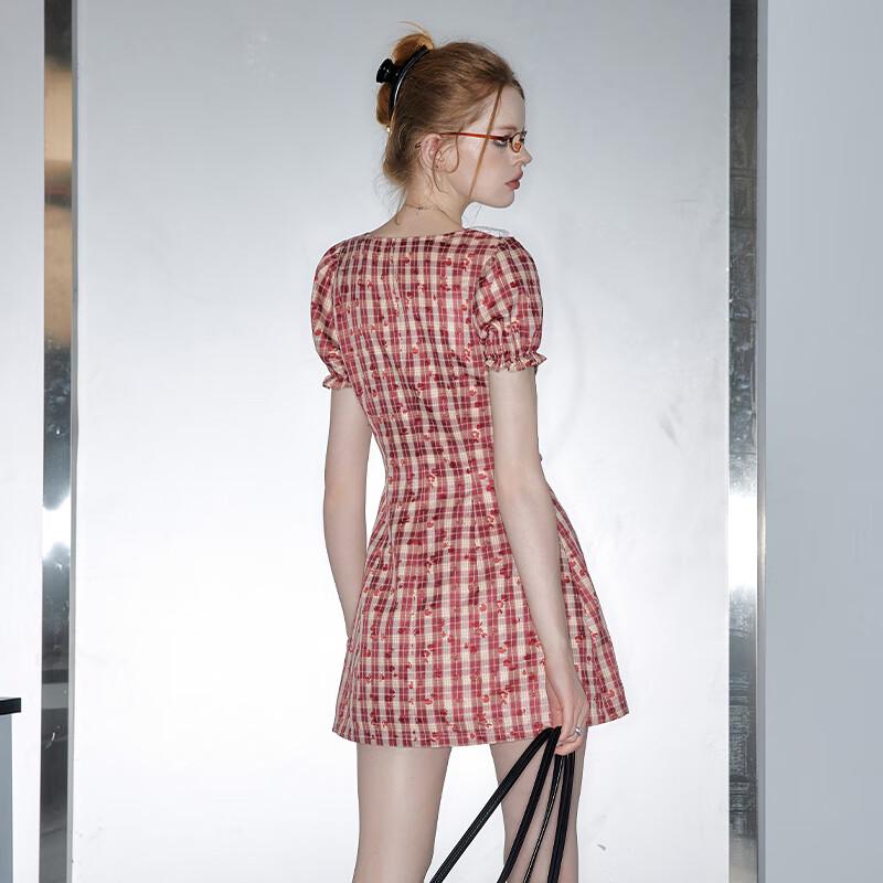 UNIFREE Women's Retro Collegiate Plaid Dress