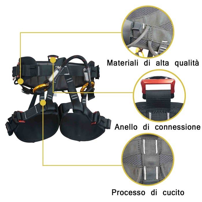 Bezpečnostní postroj - sob - lezecký úvazek - pohodlný - pevnost 22kN - certifikováno CE EN358 EN813