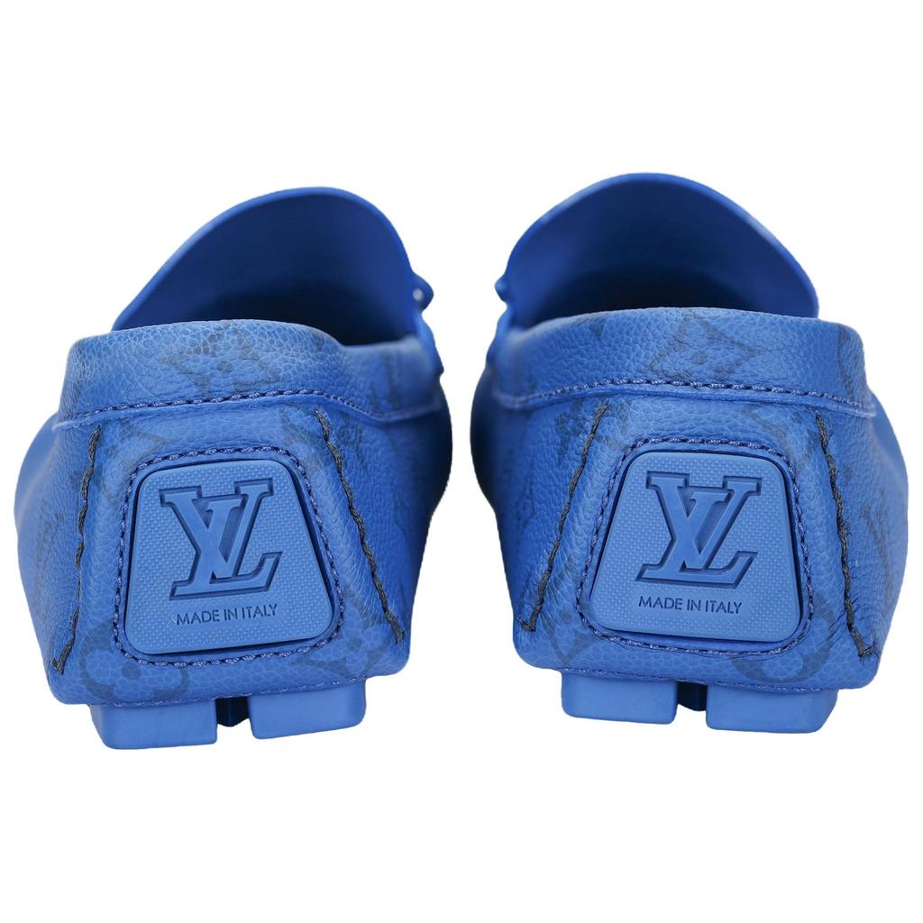 LOUIS VUITTON Driver Moccasin Shoes 'Blue Monogram' 1AAQ02