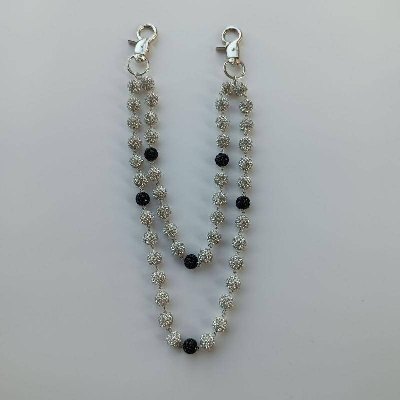 1 Pezzo Argilla Morbida in Argilla Polimerica Perline Shambhala Sfera di Diamante Catena per Pantaloni Catena Vita Hip Hop Set di Diamanti Catena Appesa per Borsa