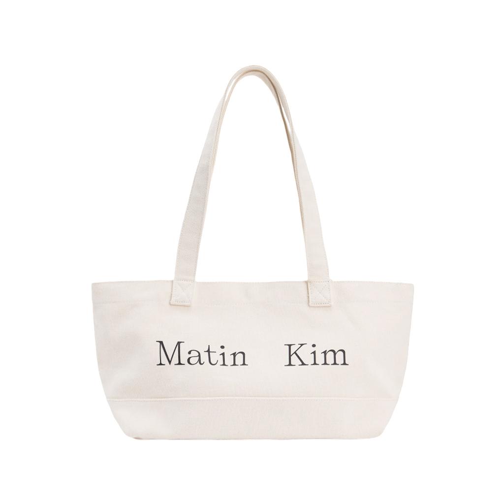 Matin Kim Matin Logo Canvas Wide Shoulder Bag Ivory