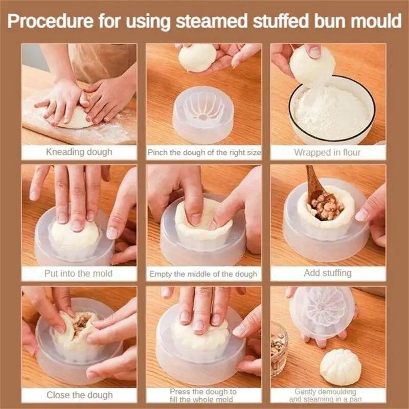 10Pcs Bun Making Mold Chinese Baozi Molds DIY Pastry Pie Dumpling Maker Baking And Pastry Steamed Stuffed Tool Kitchen Accessories