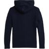 Polo Ralph Lauren Sweater FW24 Solid Color Logo Embroidered Hooded Long Sleeve Kids Sweater Navy-Blue 323951123-001