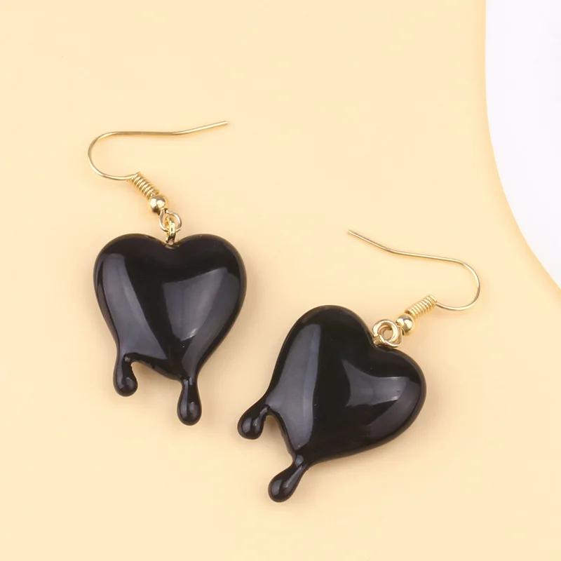 Halloween Persönlichkeit Herz Anhänger Halskette Ohrring Damen Luxus Gotisch Blutstropfen Ohrhaken Schmuck Choker Zubehör