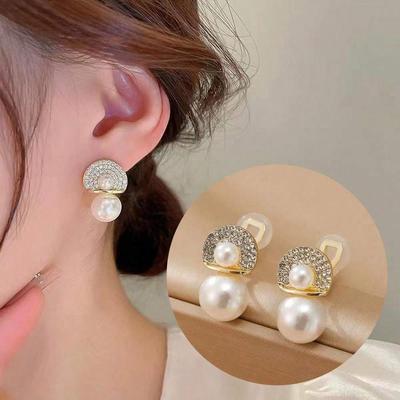 Imitation Perle Herbst Winter ohne Piercing Ohrringe Damen neue Mode Ohrringe