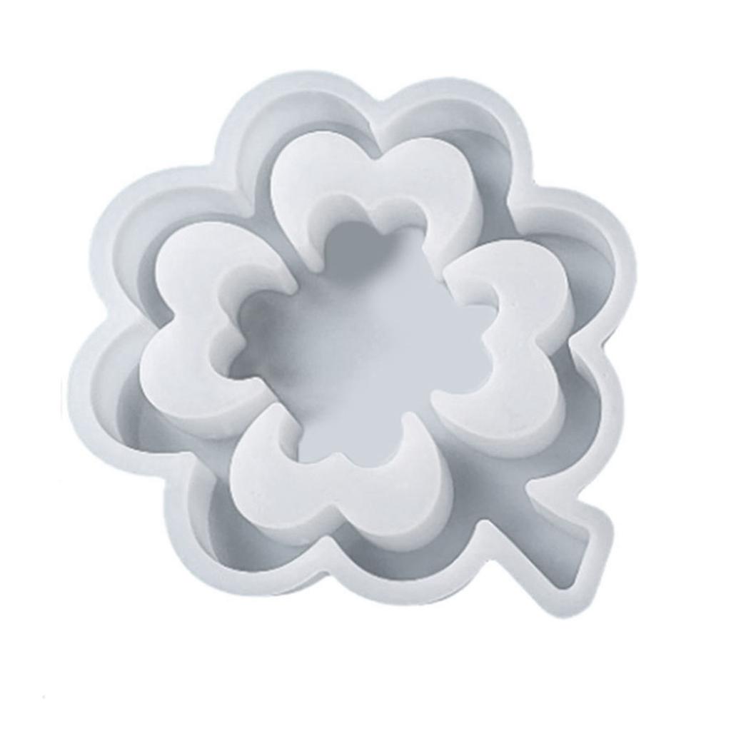 Clover Candle Holder Molds for Making Tealight Holder Room Decorations Gypsum Ornaments Epoxy Resin Casting Molds