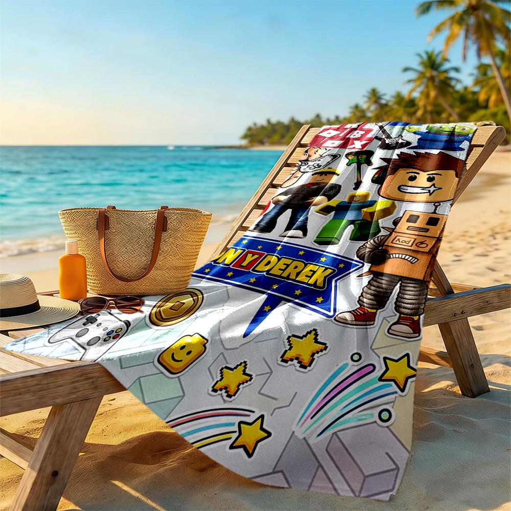 Roblox Beach Towel Soft Durable Quick-Dry Comfortable Lightweight Suitable for Sports, Travel, Swimming, Yoga, Bathroom, Beach, And Pool