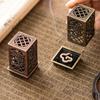 1 Pc Alloy Censer Incense Holder Square Vertical Incense Burner Indoor Aromatherapy Home Ornament Chinese Incense Burners