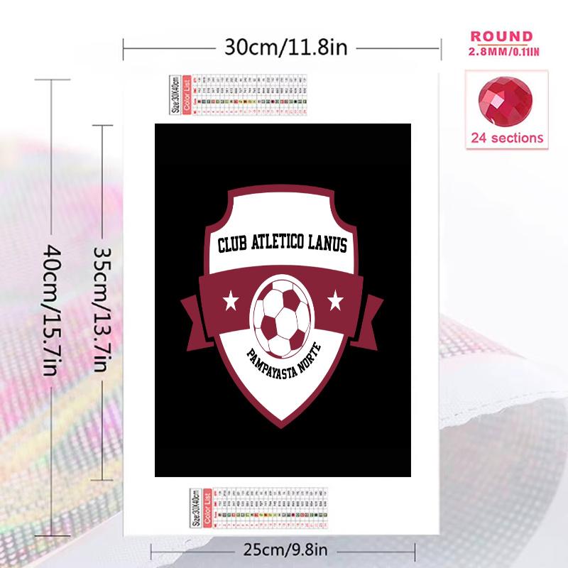 Club Atletico Lanus Pattern 3pcs 100% Round Full Drill 5D DIY Diamond Painting Embroidery Cross Stitch Rhinestone Décor
