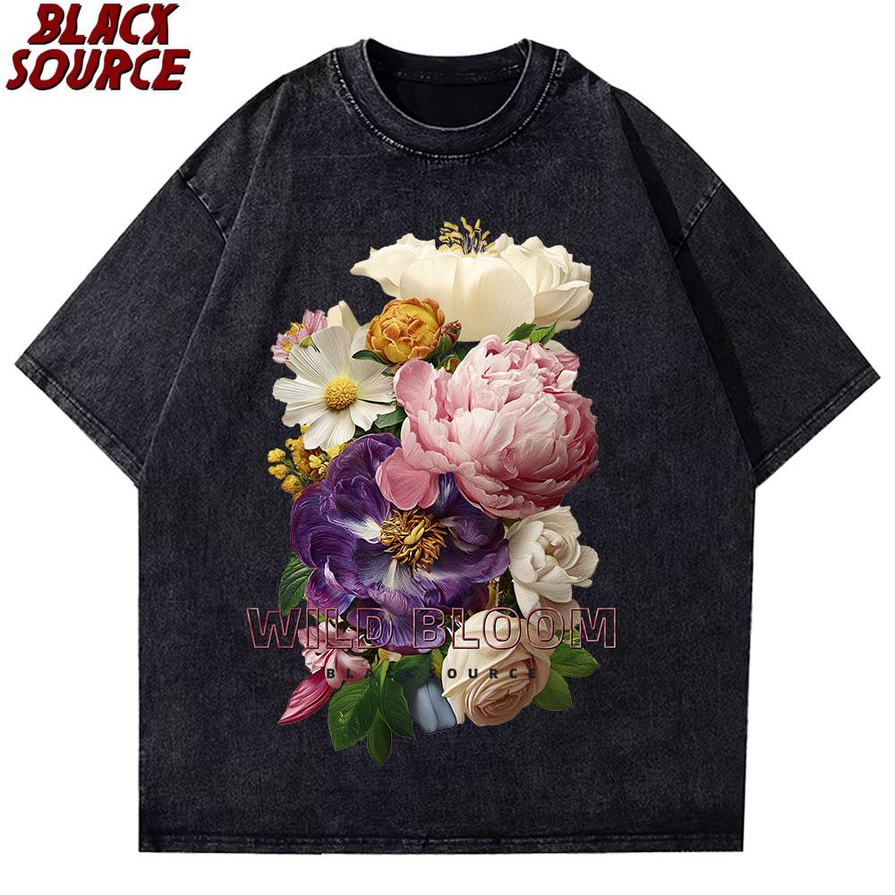 

T Lift Is Good Beautiful Sunflower Print Washed T Shirts Women Soft Cotton TShirt Street Creative Short Sleeve Summer Casual S