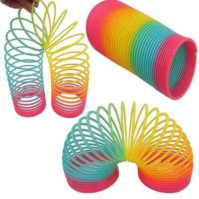 Renkli Gökkuşağı Çemberi Komik Sihirli Oyuncaklar Erken Gelişim Eğitici Katlanır Plastik Yay Bobini Çocuk Yaratıcı Sihirli Oyuncaklar