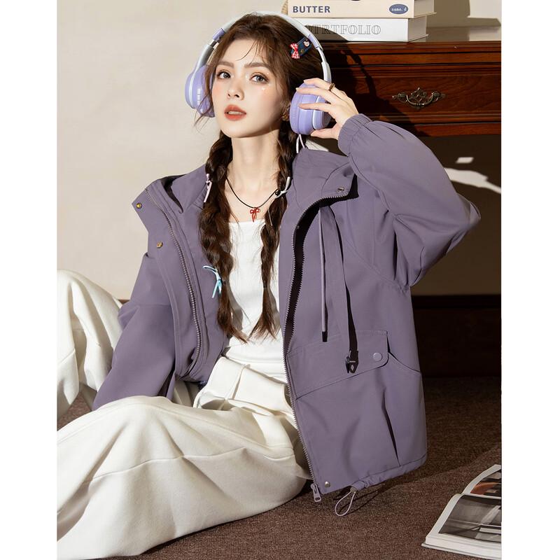 ET BOITE Women's Casual Hooded Short Jacket