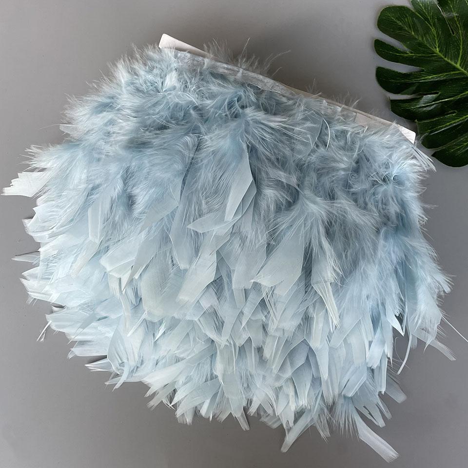 Fluffy Turkey Feathers Trim Fringe Ribbon 10Meters Marabou Feather On Tape Fringes Sewing Trimmings DIY Clothes Dress Decoration